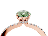 Rose gold Fancy Green Pear  Brilliant Pavé Band Solitaire with Four-Prong Setting_45