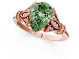 Rose gold Fancy Green Pear  Brilliant Solitaire with Pave Band and Four-Prong Setting_21