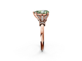 Rose gold Fancy Green Pear  Brilliant Solitaire with Pave Band and Four-Prong Setting_22