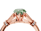 Rose gold Fancy Green Pear  Brilliant Solitaire with Pave Band and Four-Prong Setting_24