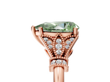 Rose gold Fancy Green Pear  Brilliant Solitaire with Pave Band and Four-Prong Setting_25