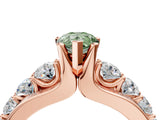 Rose gold Fancy Green Pear  Brilliant Solitaire with Side Stones on a Pave Band and Four-Prong Setting_28