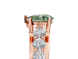 Rose gold Fancy Green Pear  Brilliant Solitaire with Side Stones on a Pave Band and Four-Prong Setting_29