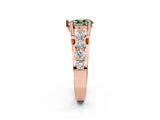 Rose gold Fancy Green Pear  Brilliant Solitaire with Side Stones on a Pave Band and Four-Prong Setting_51