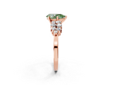 Rose gold Fancy Green Pear  Cluster Diamond Engagement Ring with Pavé Band and Four-Prong Setting_52