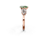 Rose gold Fancy Green Pear  Cluster Diamond Engagement Ring with Pavé Band and Four-Prong Setting_53