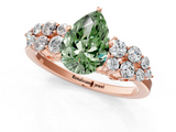 Rose gold Fancy Green Pear  Cluster Diamond Engagement Ring with Pavé Band and Four-Prong Setting_54