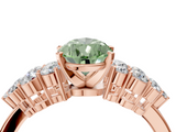 Rose gold Fancy Green Pear  Cluster Diamond Engagement Ring with Pavé Band and Four-Prong Setting_55