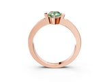 Rose gold Fancy Green Pear Cut Brilliant Channel-Set Diamond Ring with Bezel Prong Setting_3