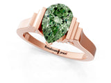 Rose gold Fancy Green Pear Cut Brilliant Solitaire Diamond Ring with Channel Set Band and Bar Prong Setting_13