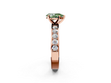 Rose gold Fancy Green Pear  Cut Channel Set Diamond Engagement Ring with Four-Prong Setting_225