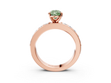 Rose gold Fancy Green Pear  Cut Channel Set Diamond Engagement Ring with Four-Prong Setting_226