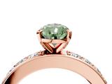 Rose gold Fancy Green Pear  Cut Channel Set Diamond Engagement Ring with Four-Prong Setting_227
