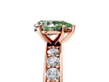 Rose gold Fancy Green Pear  Cut Channel Set Diamond Engagement Ring with Four-Prong Setting_228