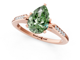 Rose gold Fancy Green Pear  Cut Channel Set Solitaire Engagement Ring with Four-Prong Setting_208