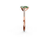Rose gold Fancy Green Pear  Cut Channel Set Solitaire Engagement Ring with Four-Prong Setting_209