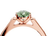 Rose gold Fancy Green Pear  Cut Channel Set Solitaire Engagement Ring with Four-Prong Setting_211