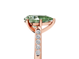 Rose gold Fancy Green Pear  Cut Channel Set Solitaire Engagement Ring with Four-Prong Setting_212