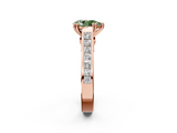 Rose gold Fancy Green Pear  Cut Channel Set Solitaire Engagement Ring with Prong Setting_22