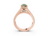 Rose gold Fancy Green Pear  Cut Channel Set Solitaire Engagement Ring with Prong Setting_23