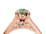 Rose gold Fancy Green Pear  Cut Channel Set Solitaire Engagement Ring with Prong Setting_24