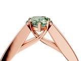 Rose gold Fancy Green Pear Cut Cut Channel Set Solitaire Ring with Four-Prong Setting_4