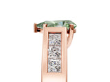 Rose gold Fancy Green Pear Cut Cut Channel Set Solitaire Ring with Four-Prong Setting_5