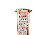 Rose gold Fancy Green Pear Cut Cut Diamond Channel Set Pave Band with Tension Prong Setting_5