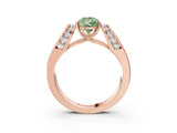 Rose gold Fancy Green Pear Cut Cut Diamond Channel Set Solitaire Ring with Four-Prong Setting_3