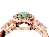 Rose gold Fancy Green Pear Cut Cut Halo Diamond Infinity Band with Four-Prong Setting_4