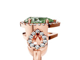 Rose gold Fancy Green Pear Cut Cut Halo Diamond Infinity Band with Four-Prong Setting_5