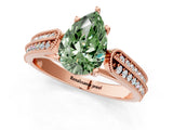 Rose gold Fancy Green Pear Cut Cut Pave Split Shank Engagement Ring with Four-Prong Setting_1