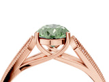 Rose gold Fancy Green Pear Cut Cut Pave Split Shank Engagement Ring with Four-Prong Setting_4