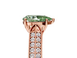 Rose gold Fancy Green Pear Cut Cut Pave Split Shank Engagement Ring with Four-Prong Setting_5