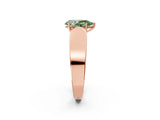 Rose gold Fancy Green Pear Cut Diamond Channel Set Solitaire Ring with Four-Prong Setting_14