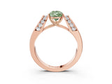 Rose gold Fancy Green Pear Cut Diamond Channel Set Solitaire Ring with Four-Prong Setting_15