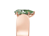 Rose gold Fancy Green Pear Cut Diamond Channel Set Solitaire Ring with Four-Prong Setting_17