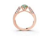 Rose gold Fancy Green Pear Cut Diamond Channel Set Solitaire Ring with Four-Prong Setting_39