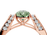 Rose gold Fancy Green Pear Cut Diamond Channel Set Solitaire Ring with Four-Prong Setting_40