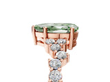 Rose gold Fancy Green Pear Cut Diamond Cluster Pavé Band with Four-Prong Setting_17