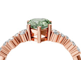 Rose gold Fancy Green Pear Cut Diamond Cluster Pavé Band with Four-Prong Setting_7