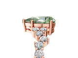 Rose gold Fancy Green Pear Cut Diamond Cluster Pavé Band with Four-Prong Setting_8