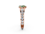 Rose gold Fancy Green Pear  Cut Diamond Engagement Ring with Pavé Band and Four-Prong Setting_5