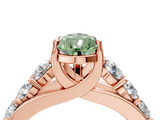 Rose gold Fancy Green Pear  Cut Diamond Engagement Ring with Pavé Band and Four-Prong Setting_7