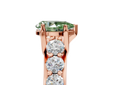 Rose gold Fancy Green Pear  Cut Diamond Engagement Ring with Pavé Band and Four-Prong Setting_8