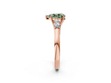 Rose gold Fancy Green Pear  Cut Diamond Five-Stone Prong Set White Gold Ring_34