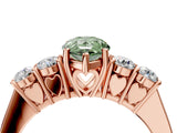 Rose gold Fancy Green Pear  Cut Diamond Five-Stone Prong Set White Gold Ring_36