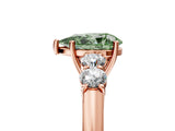 Rose gold Fancy Green Pear  Cut Diamond Five-Stone Prong Set White Gold Ring_37