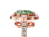 Rose gold Fancy Green Pear Cut Diamond Floral Halo Split Shank Prong Setting Ring_17