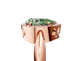 Rose gold Fancy Green Pear  Cut Diamond Halo Engagement Ring with Split Shank and Four-Prong Setting_95